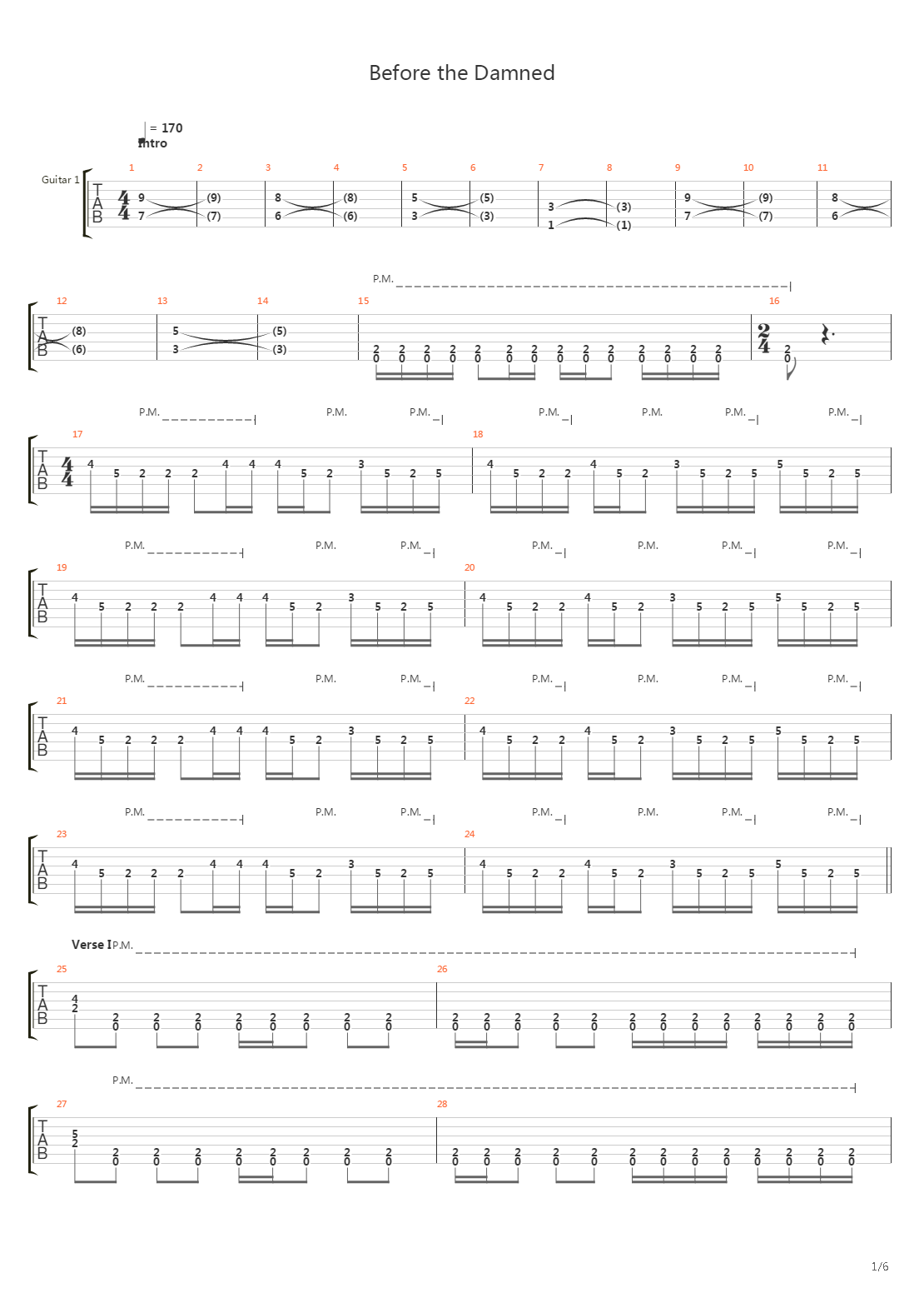 Before The Damned吉他谱