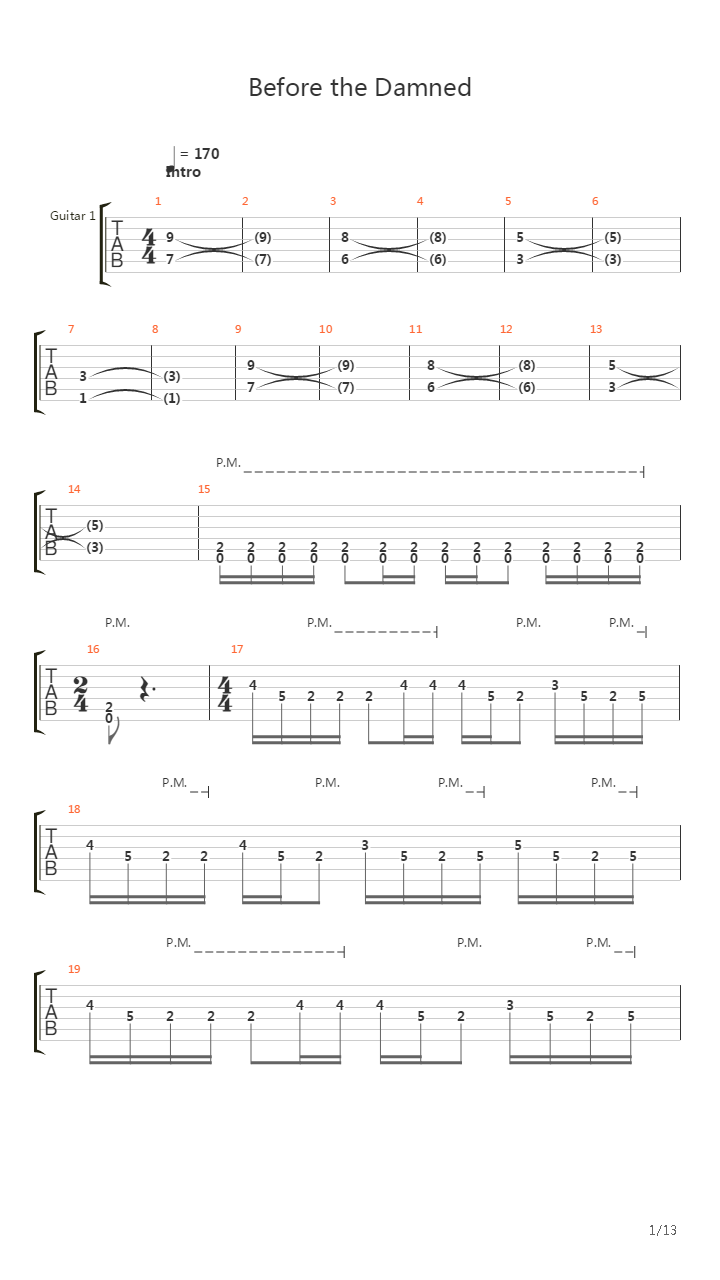 Before The Damned吉他谱