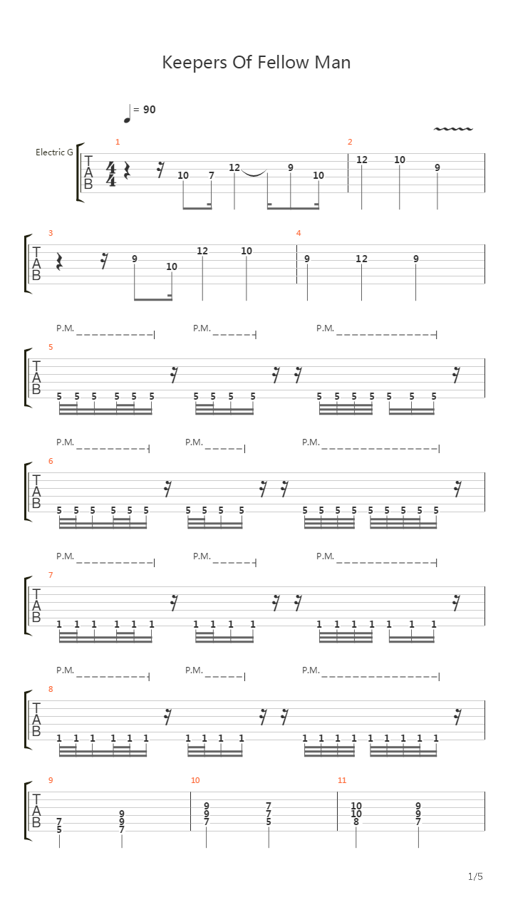 Keepers Of Fellow Man吉他谱
