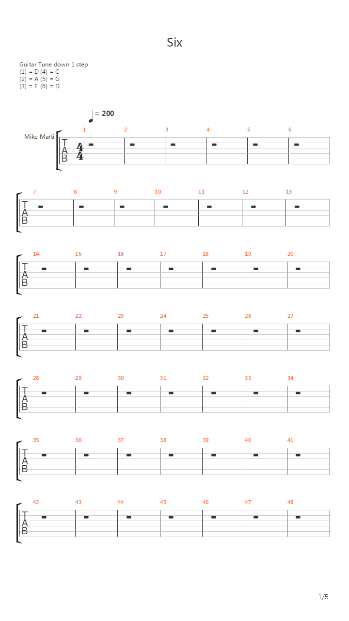 Six吉他谱