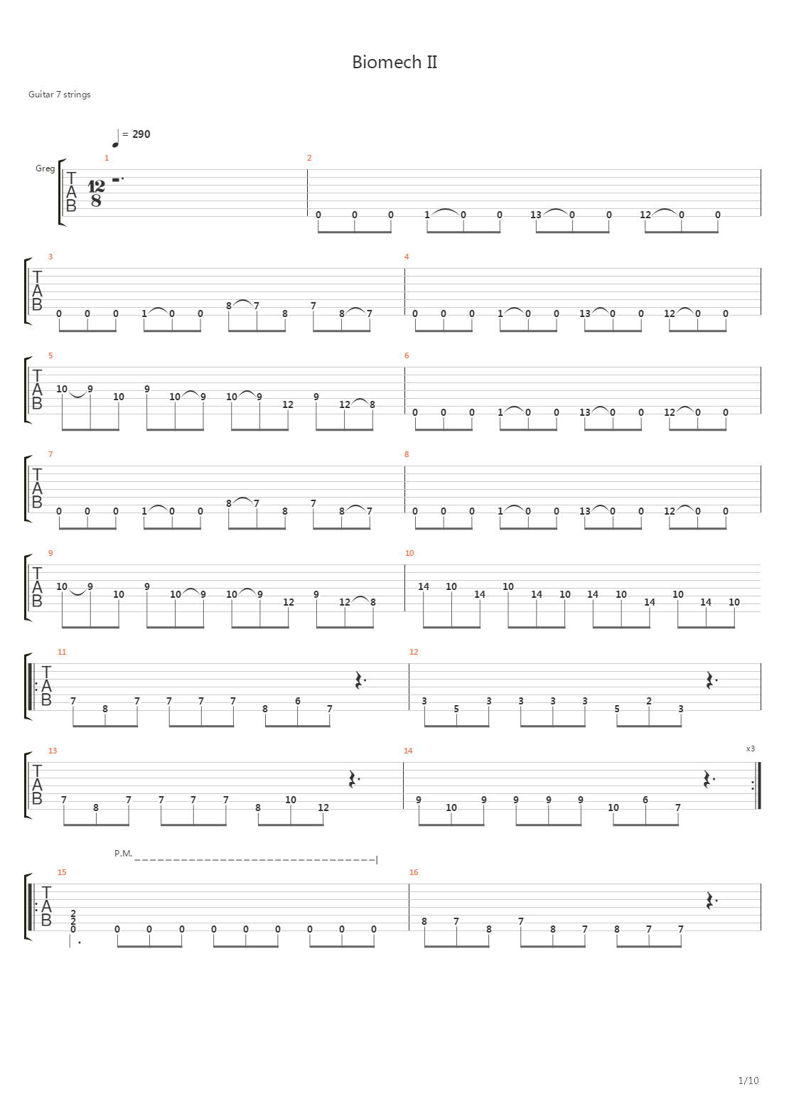 Biomech Ii吉他谱