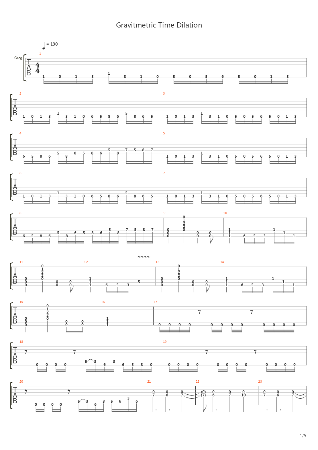 Gravimetrics Time Dilation吉他谱