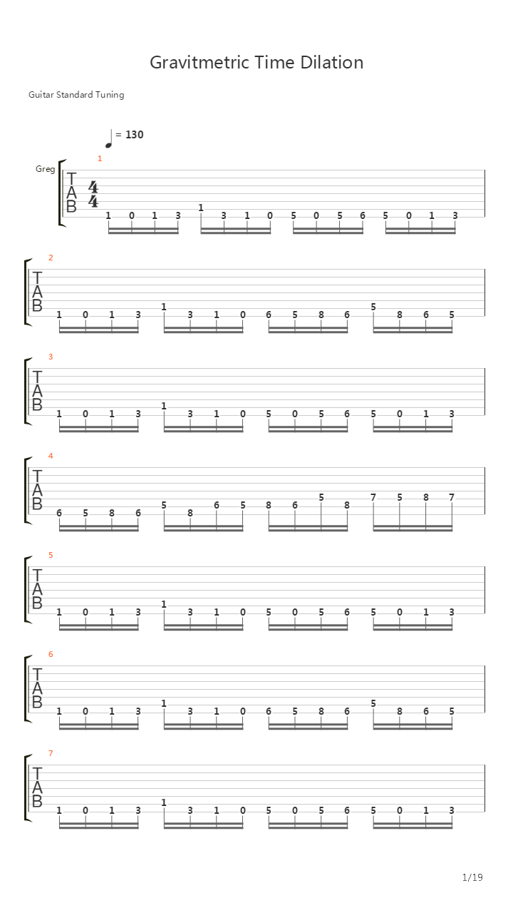 Gravimetrics Time Dilation吉他谱