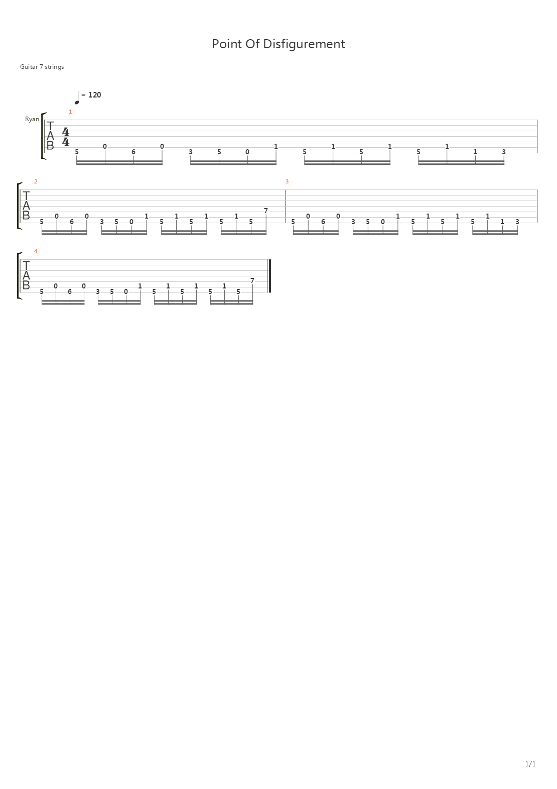 Point Of Disfigurement吉他谱