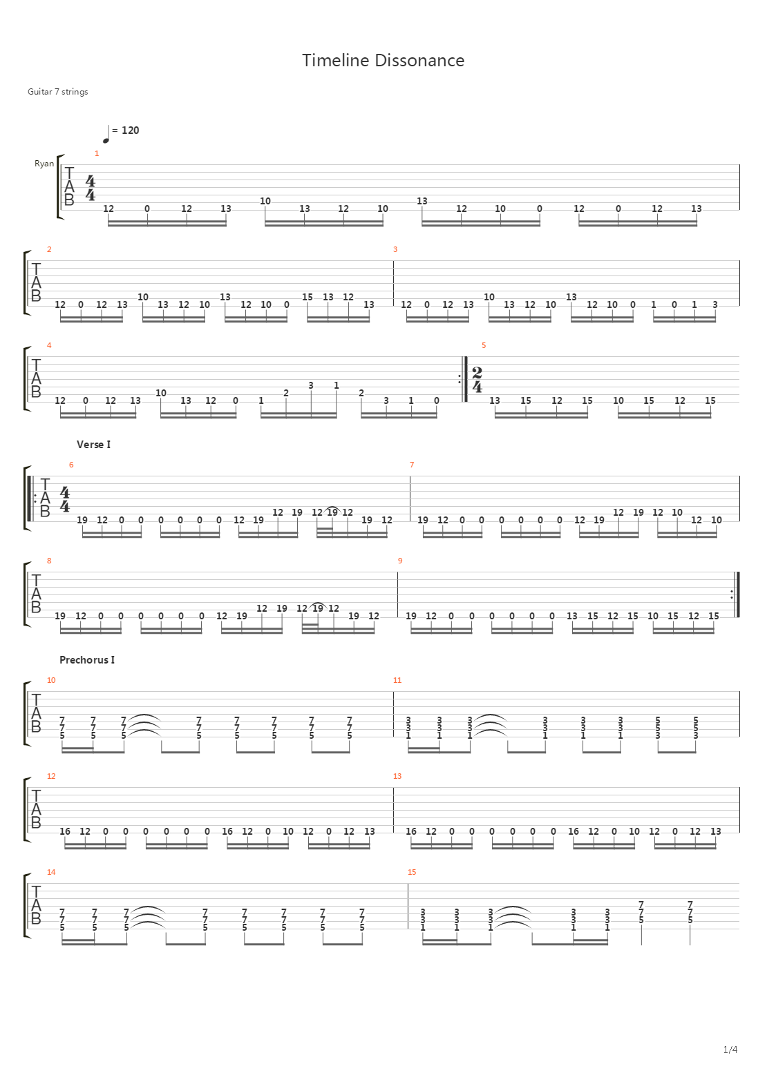 Timeline Dissonance吉他谱