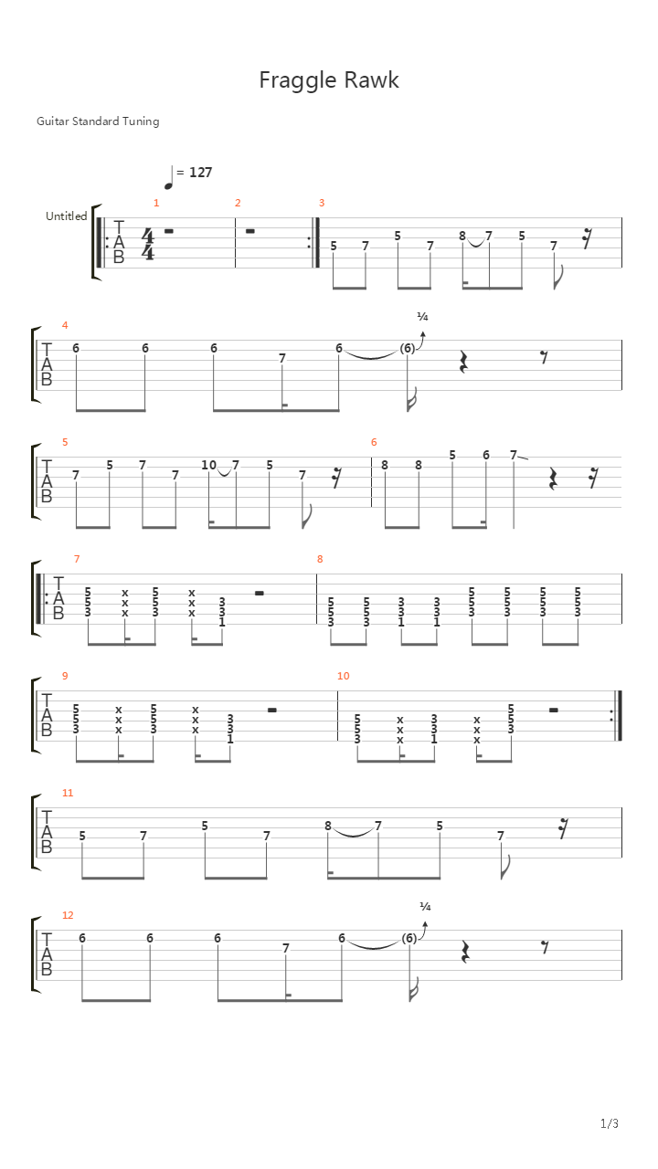 Fraggle Rawk吉他谱