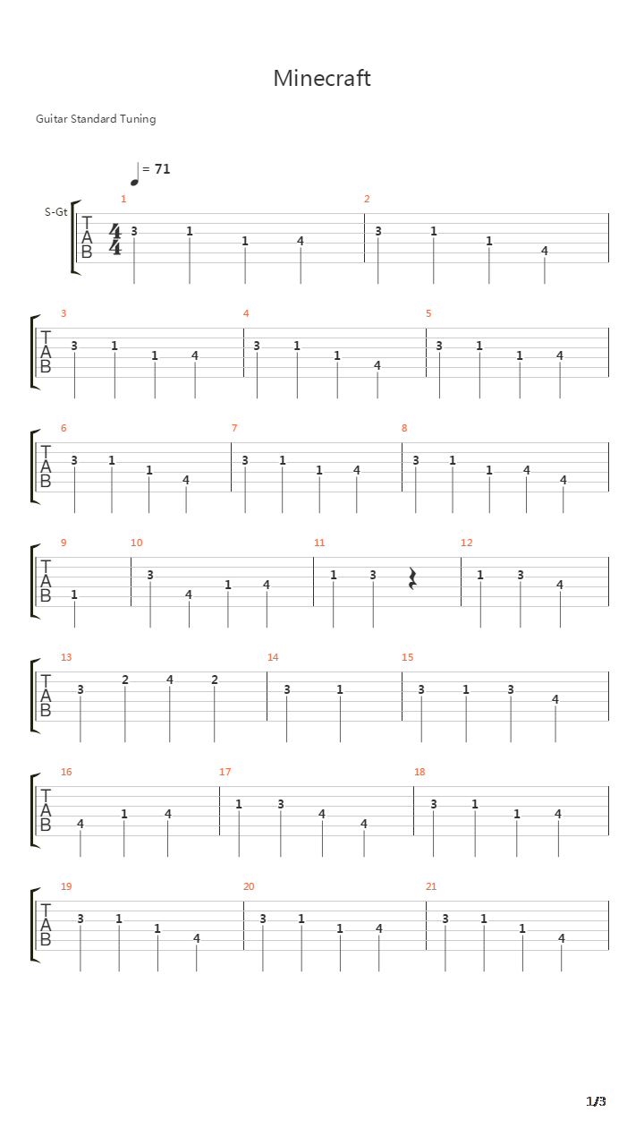 c418minecraft数字简谱图片