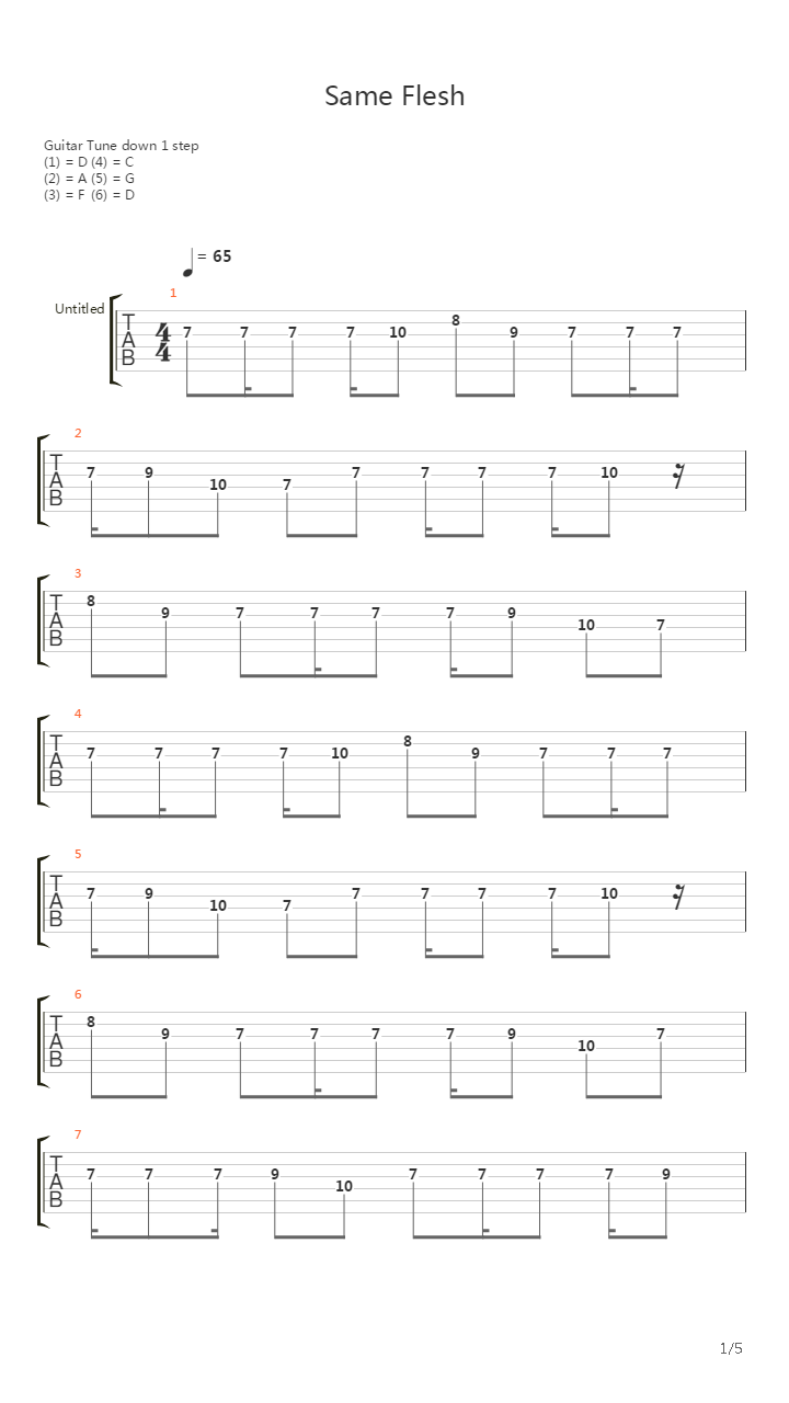 Same Flesh吉他谱