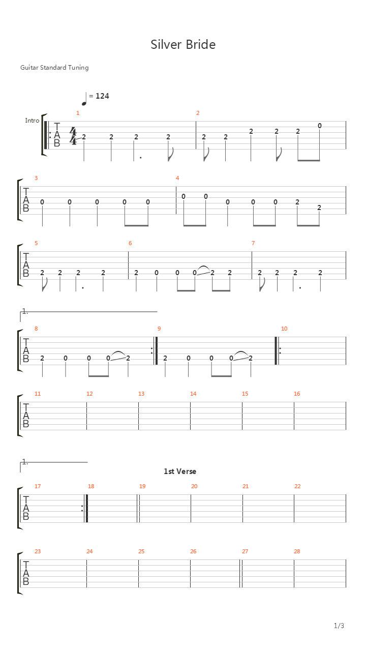 Silver Bride吉他谱