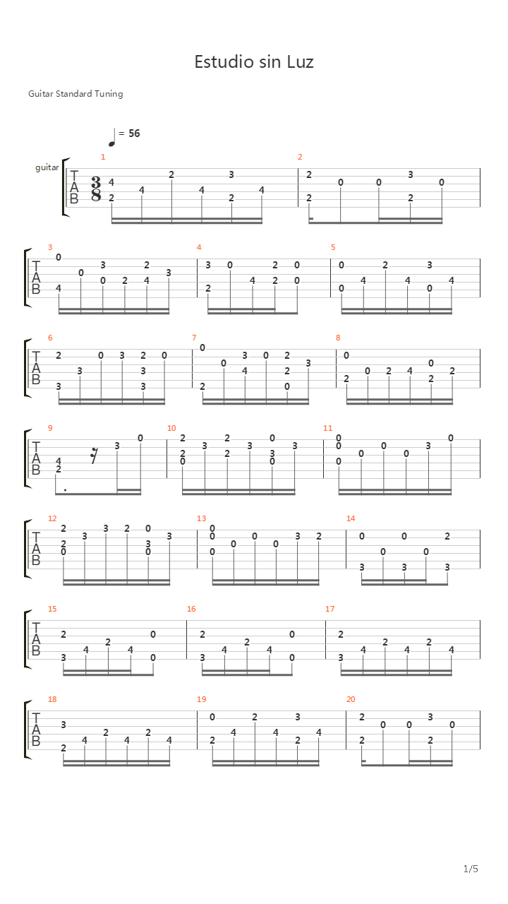 Estudio Sin Luz吉他谱