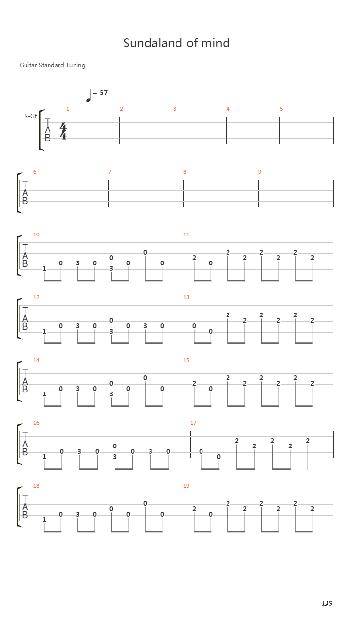 Sundaland of mind吉他谱