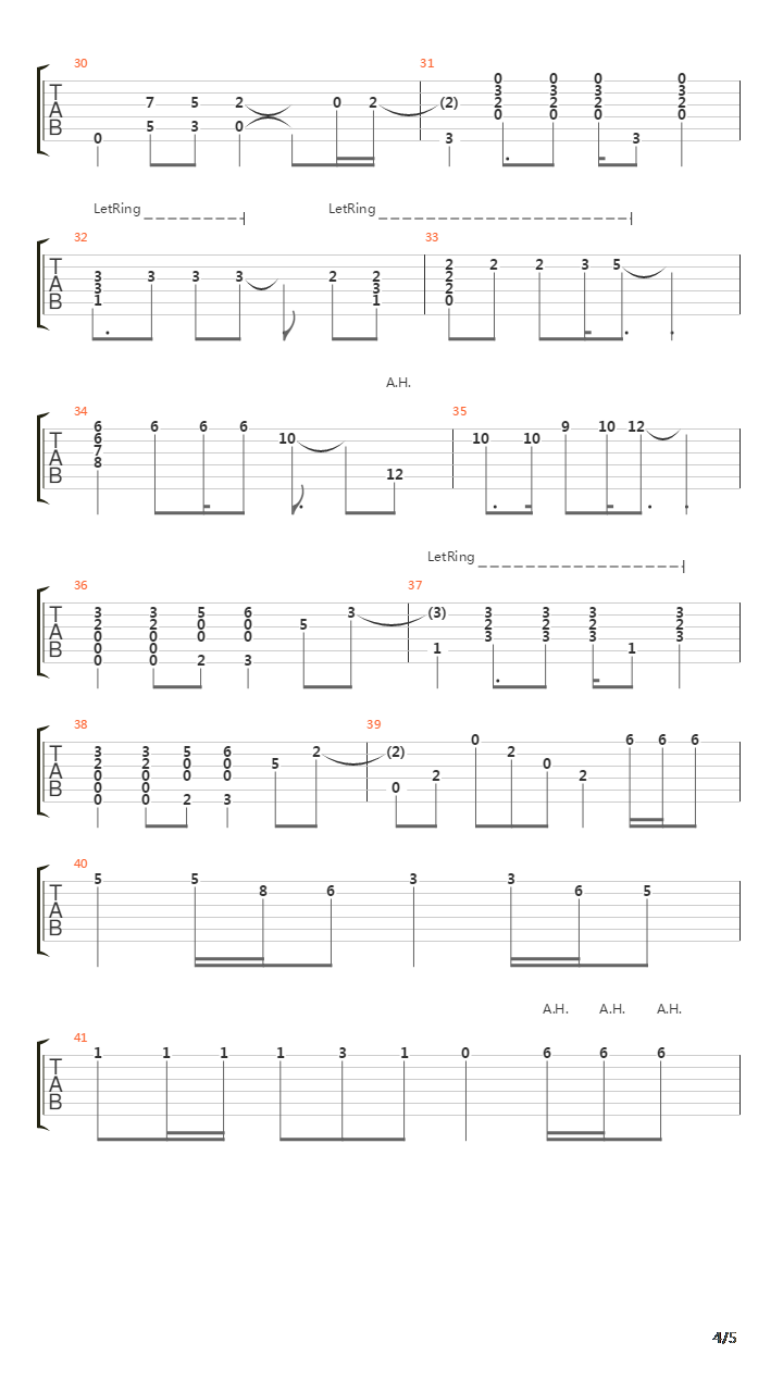 Writing's On The Wall吉他谱