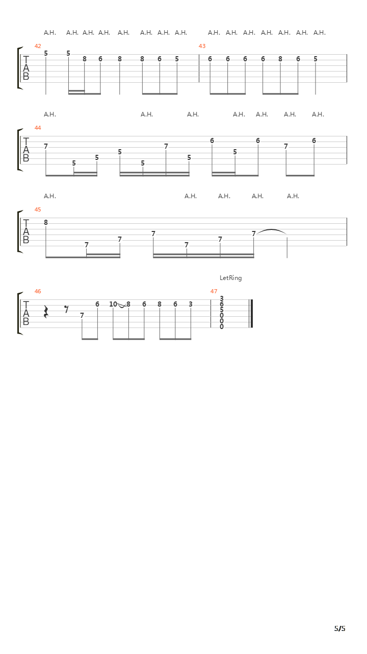 Writing's On The Wall吉他谱