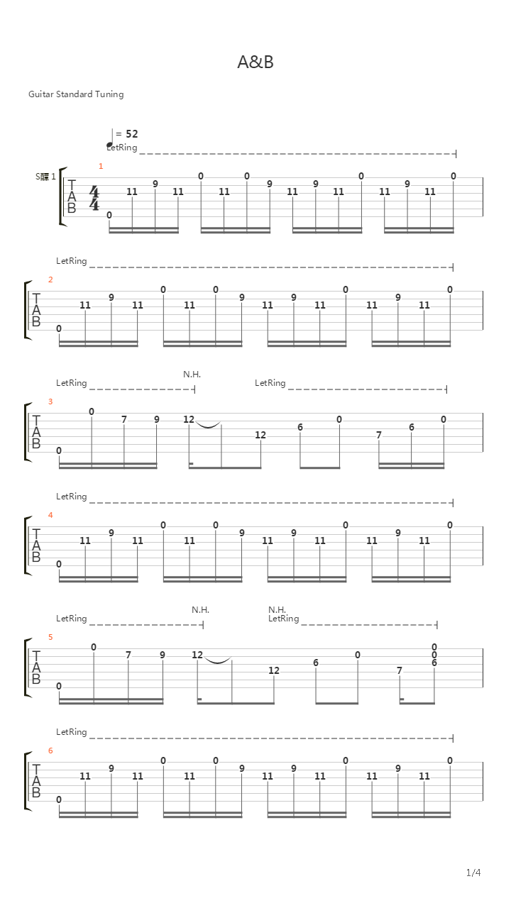 A&B吉他谱