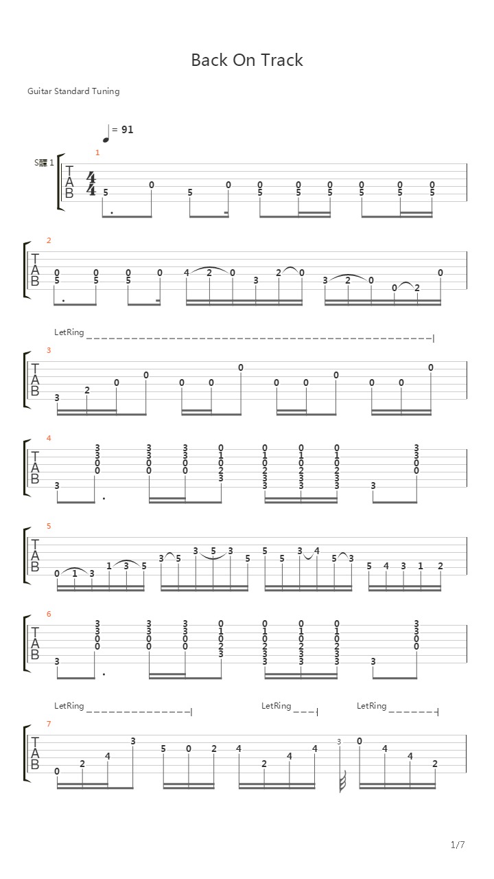 Back On Track吉他谱