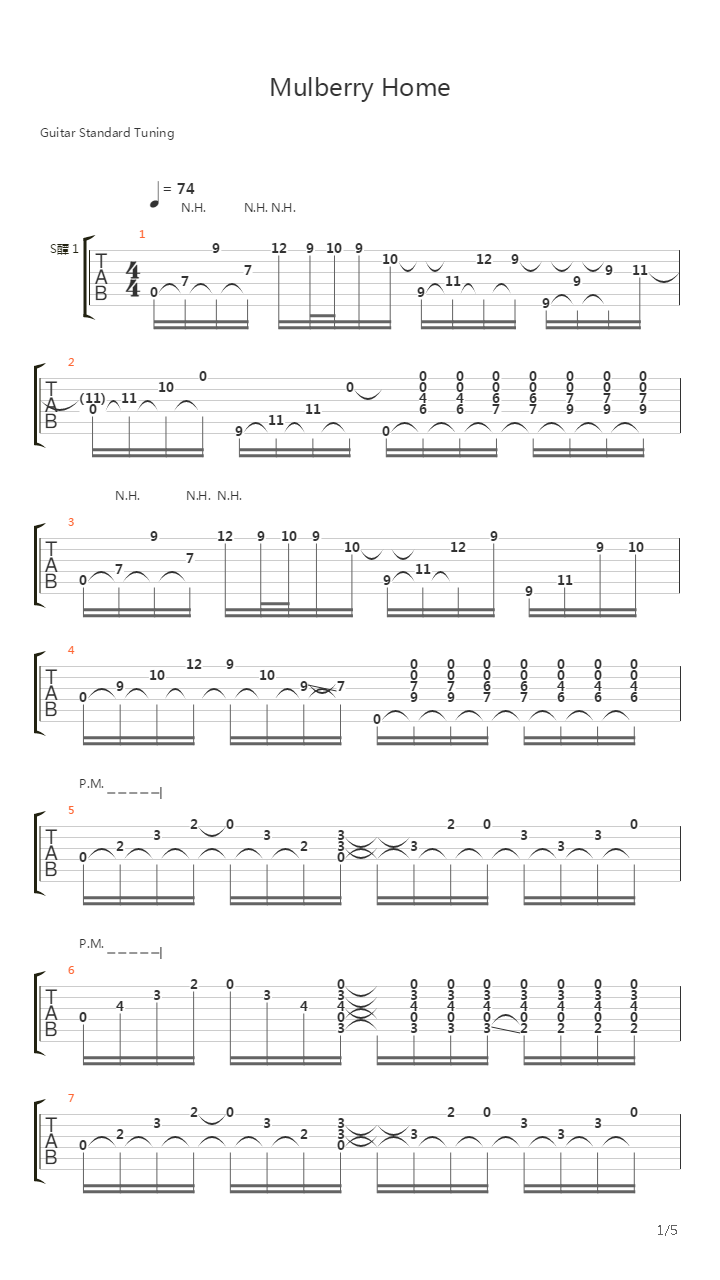 Mulberry Home吉他谱