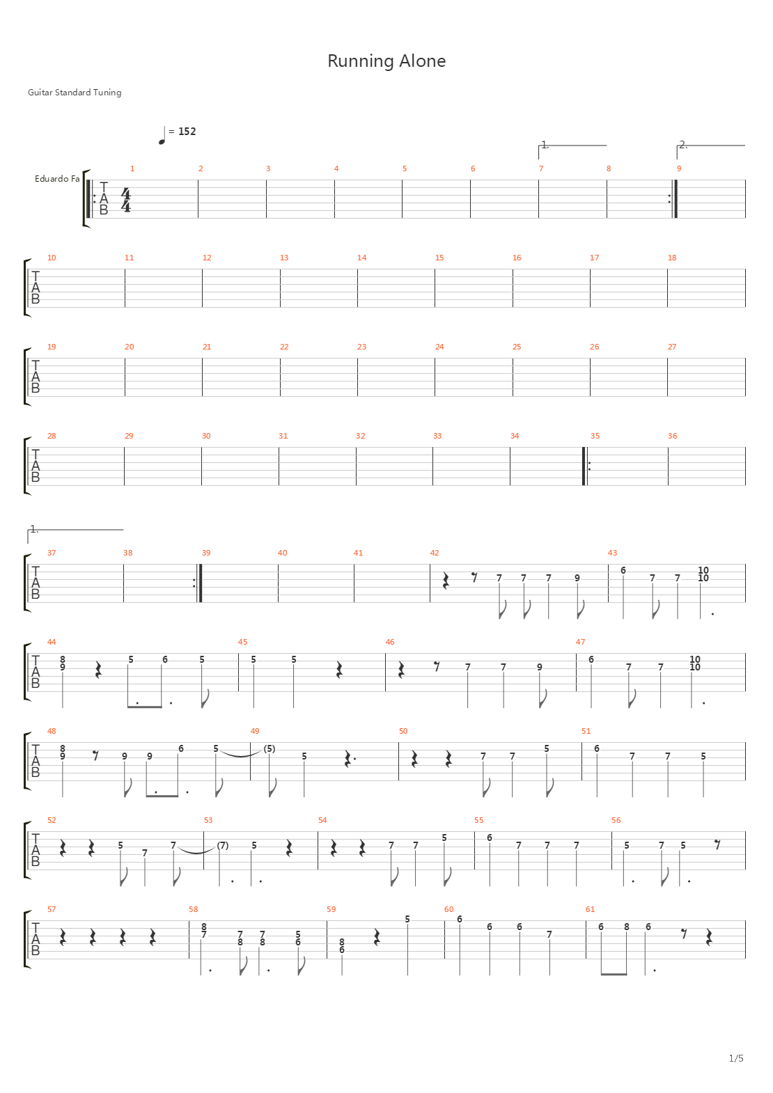 Running Alone吉他谱