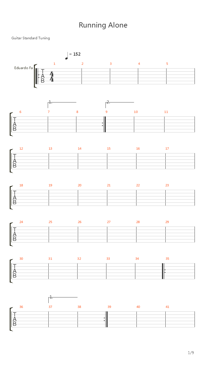 Running Alone吉他谱