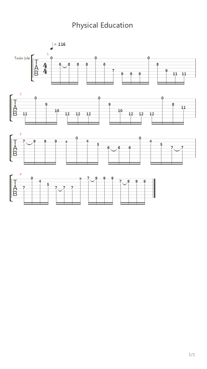 Physical Education吉他谱