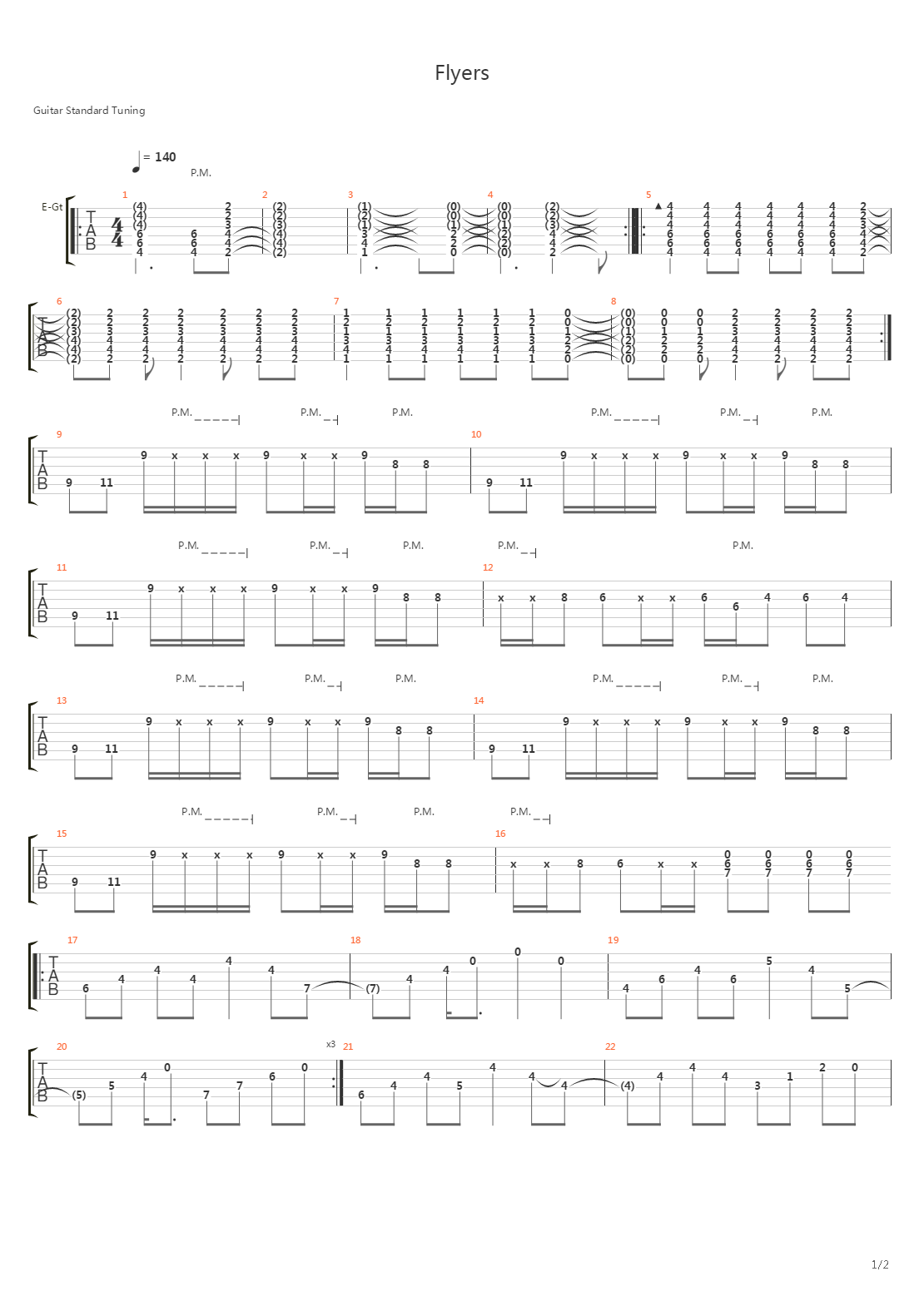 Flyers(动画 《死亡游行/Death Parade》 片头曲OP)吉他谱