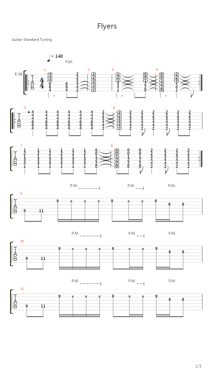 Flyers(动画 《死亡游行/Death Parade》 片头曲OP)吉他谱