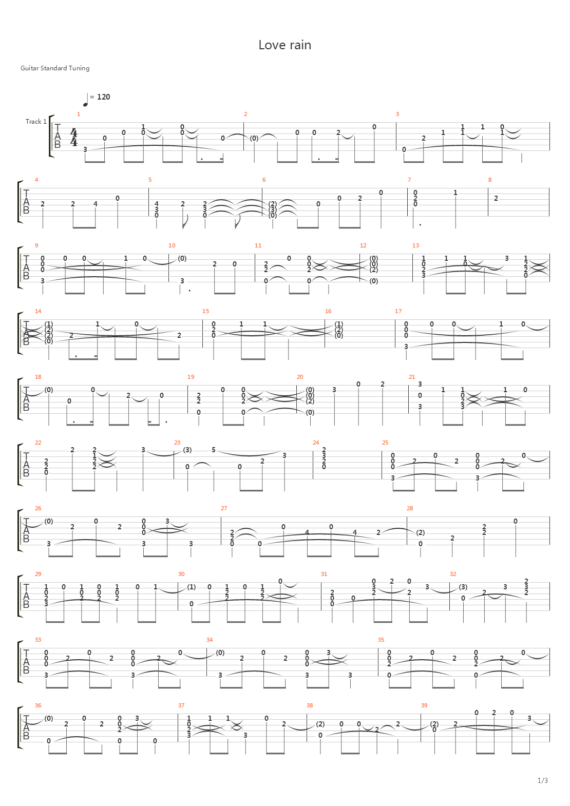 Love Rain吉他谱