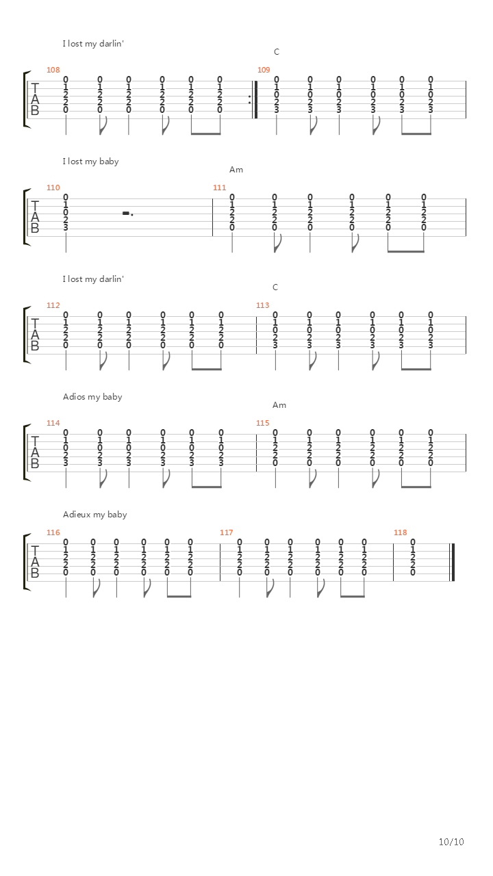 I Lost My Baby吉他谱