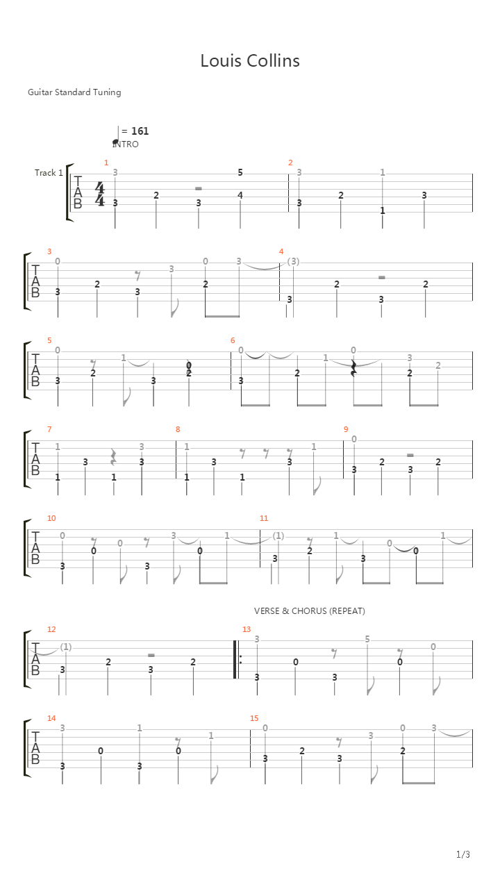 Louis Collins吉他谱