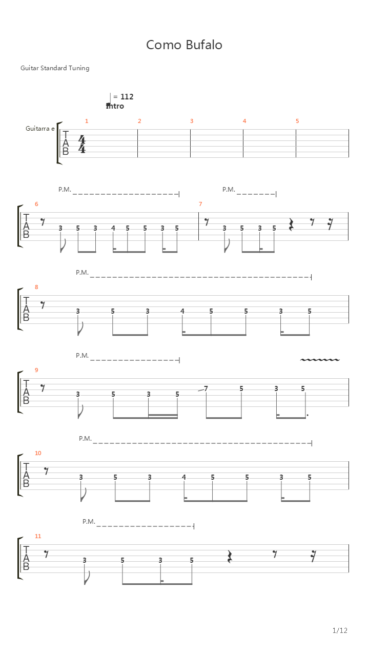 Como Bufalo吉他谱