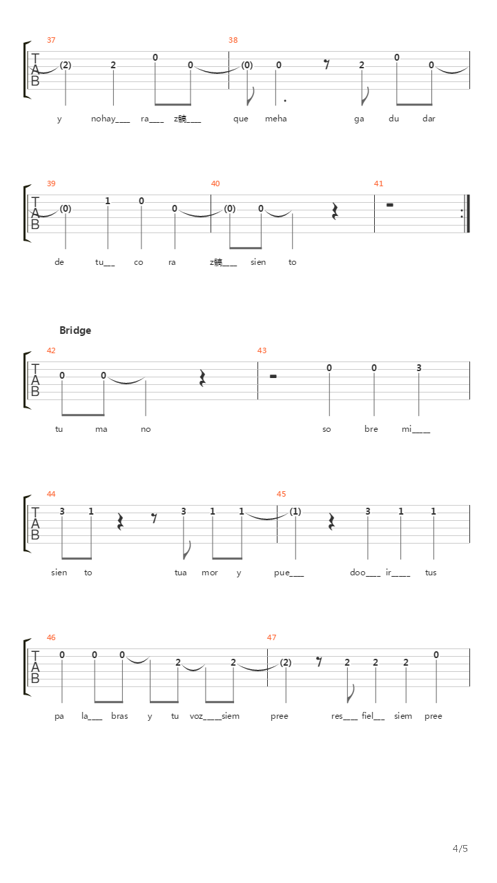 Te Veo吉他谱