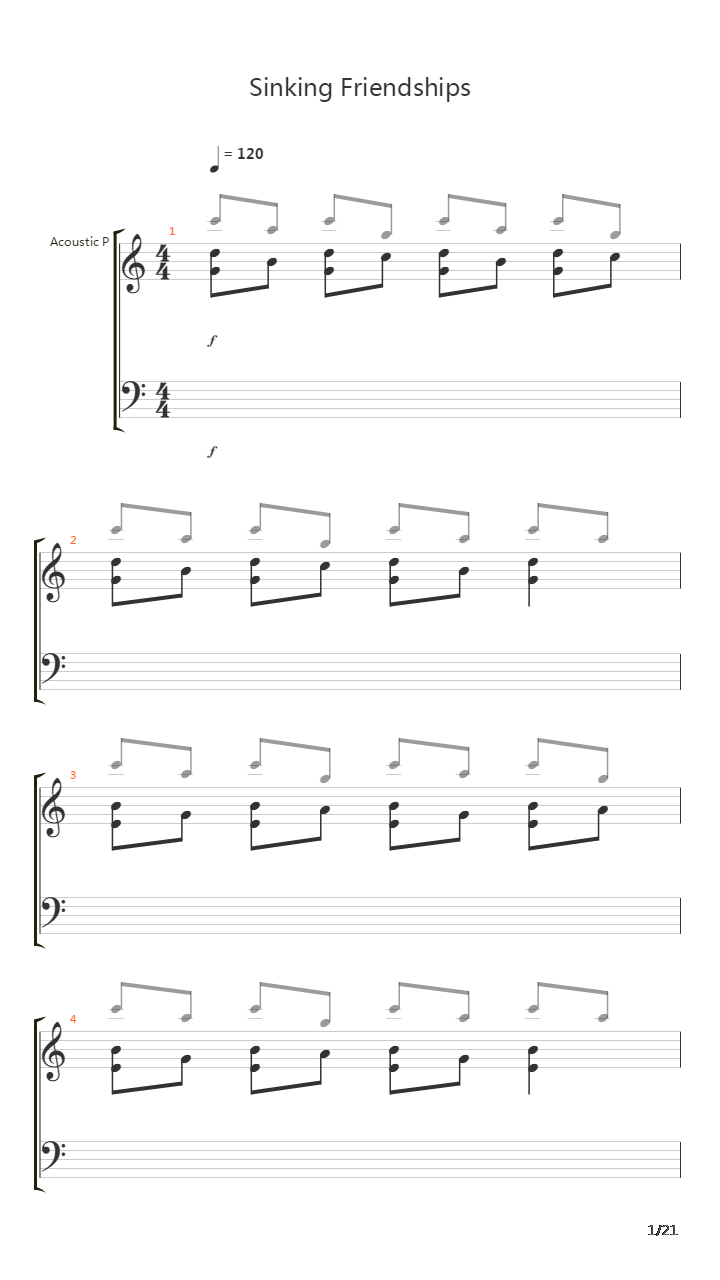 Sinking Friendships吉他谱
