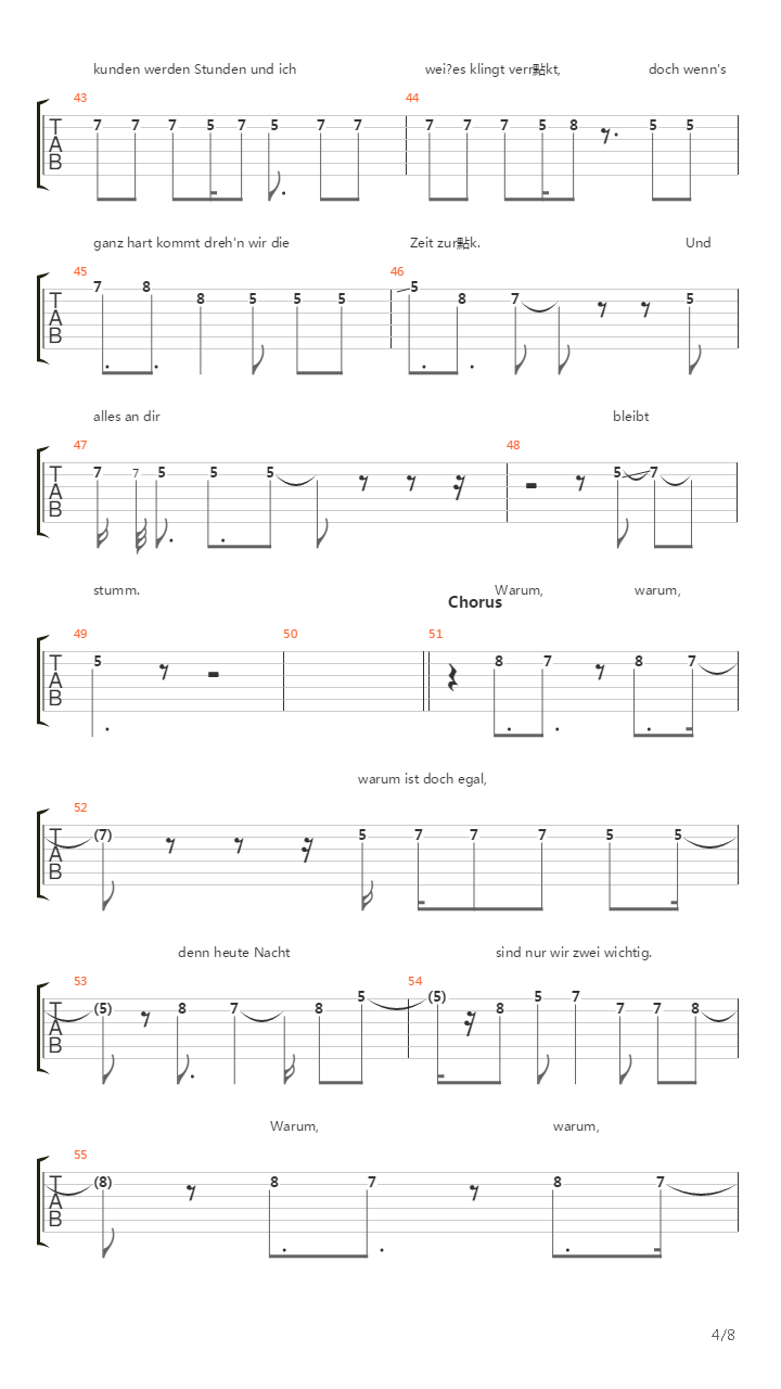 Warum吉他谱