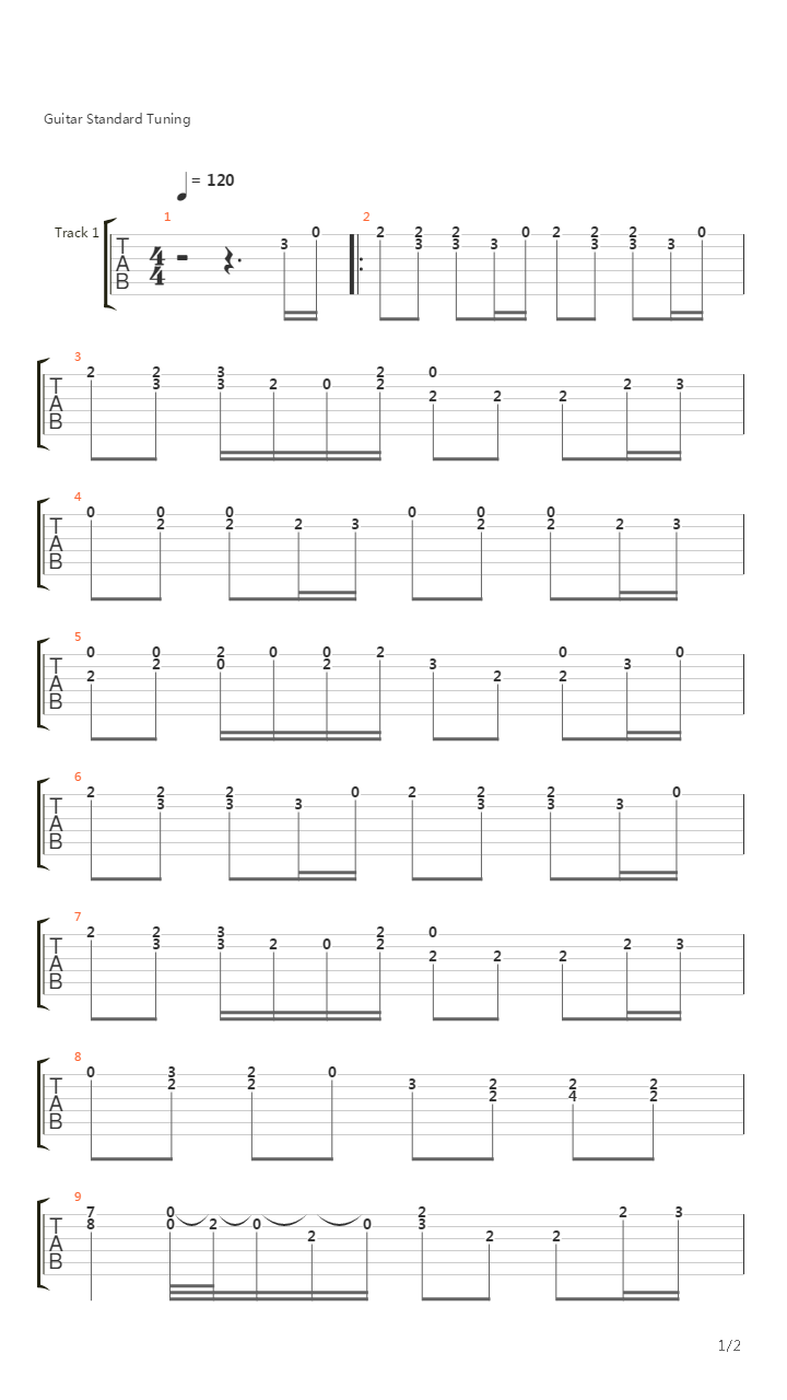 Route 1吉他谱