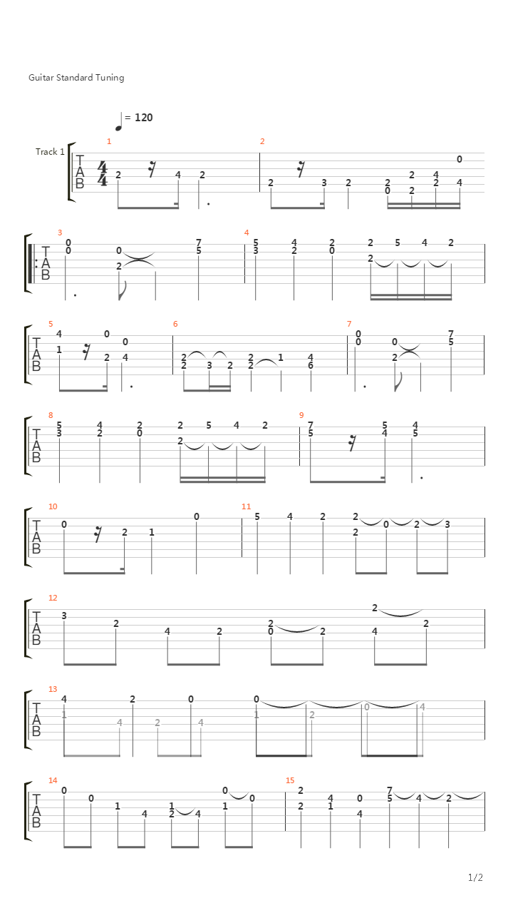 Route 3吉他谱