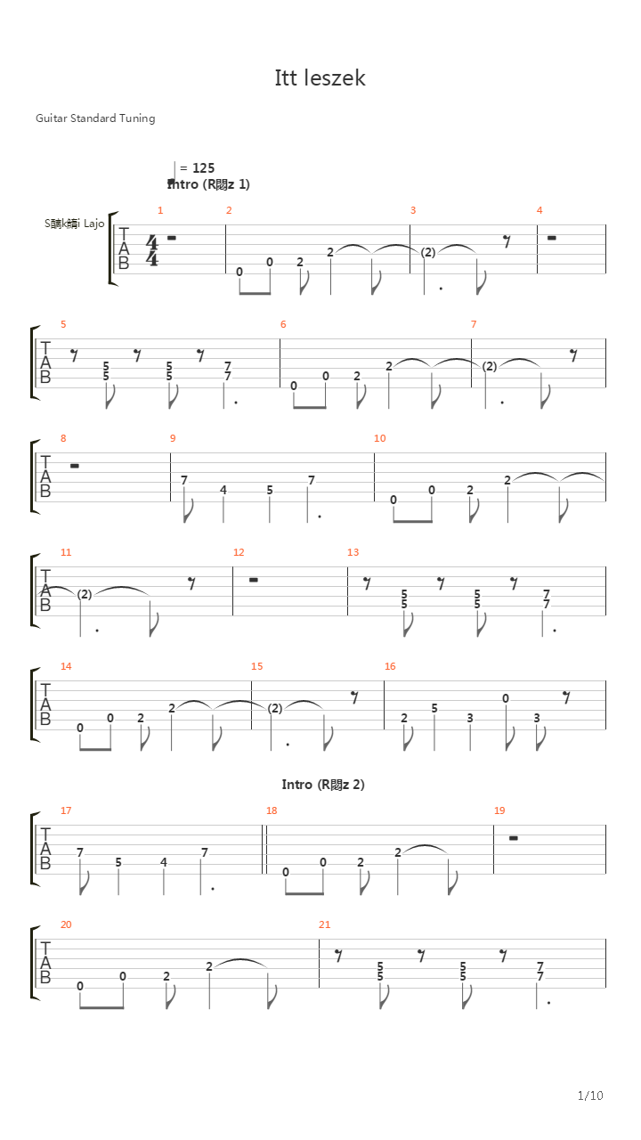 Itt Leszek吉他谱