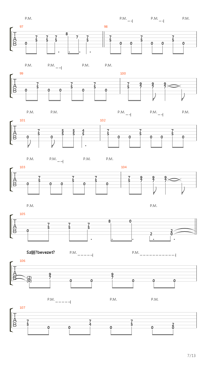 Oszton吉他谱