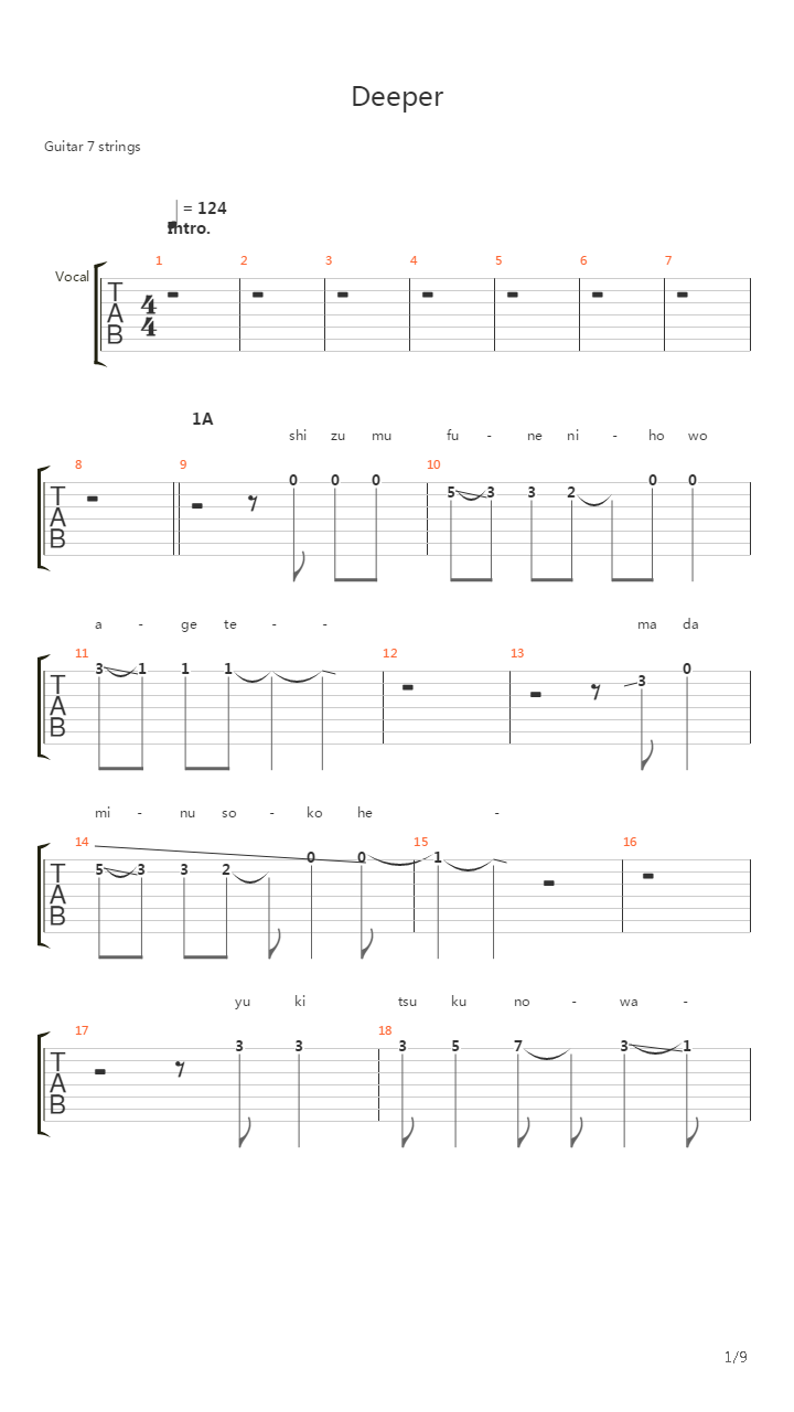 Deeper吉他谱