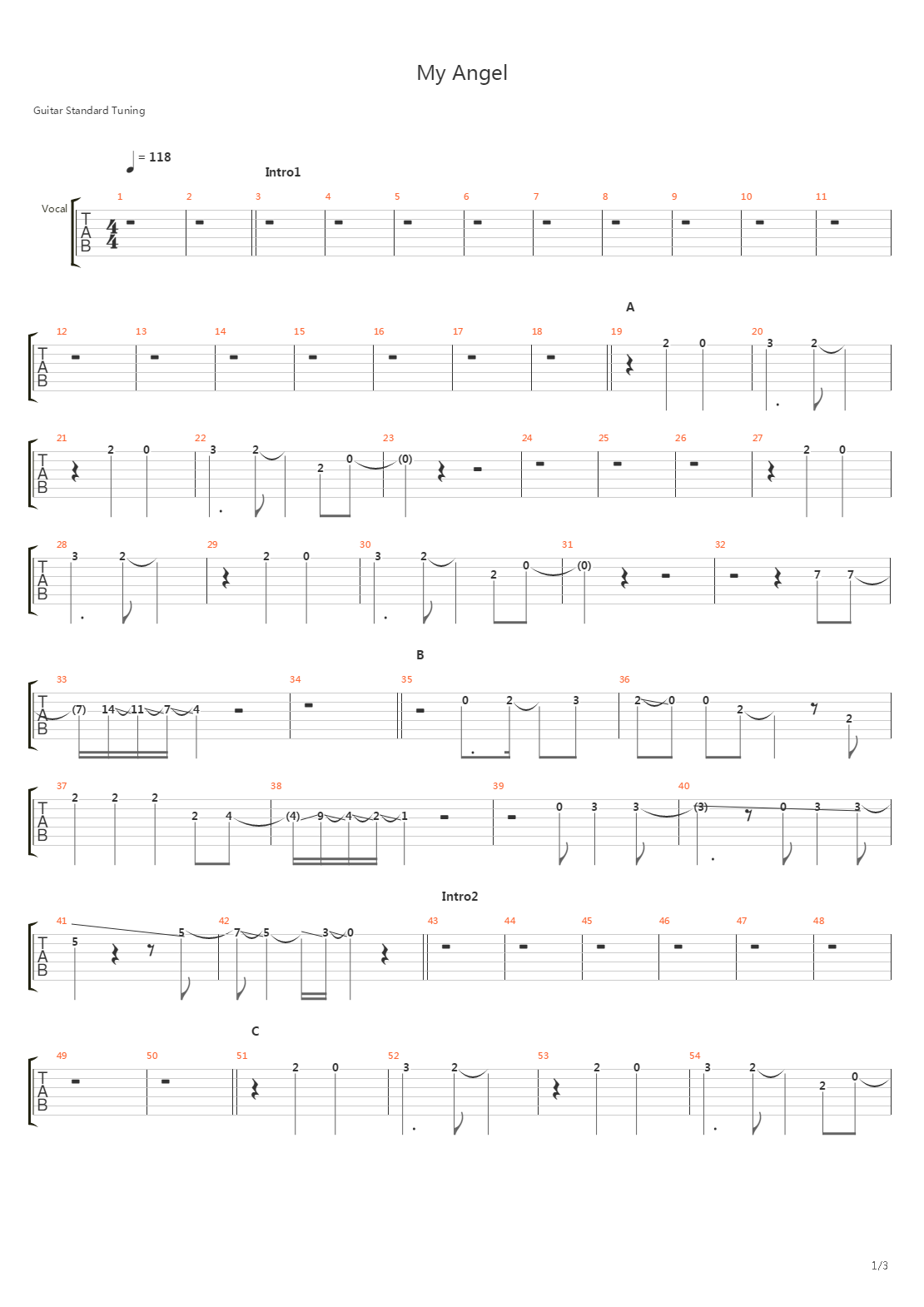 My Angel吉他谱