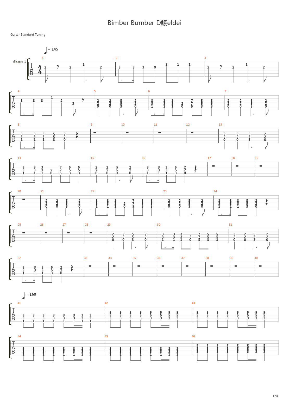 Bimber Bumber Ddeldei吉他谱