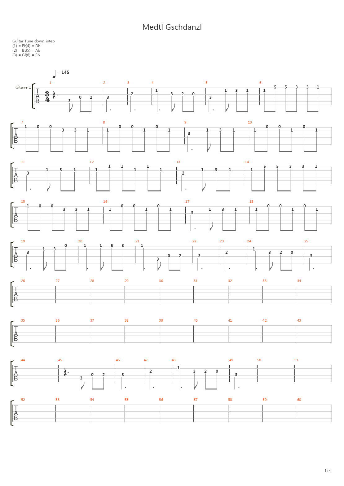 Medtl Gschdanzl吉他谱