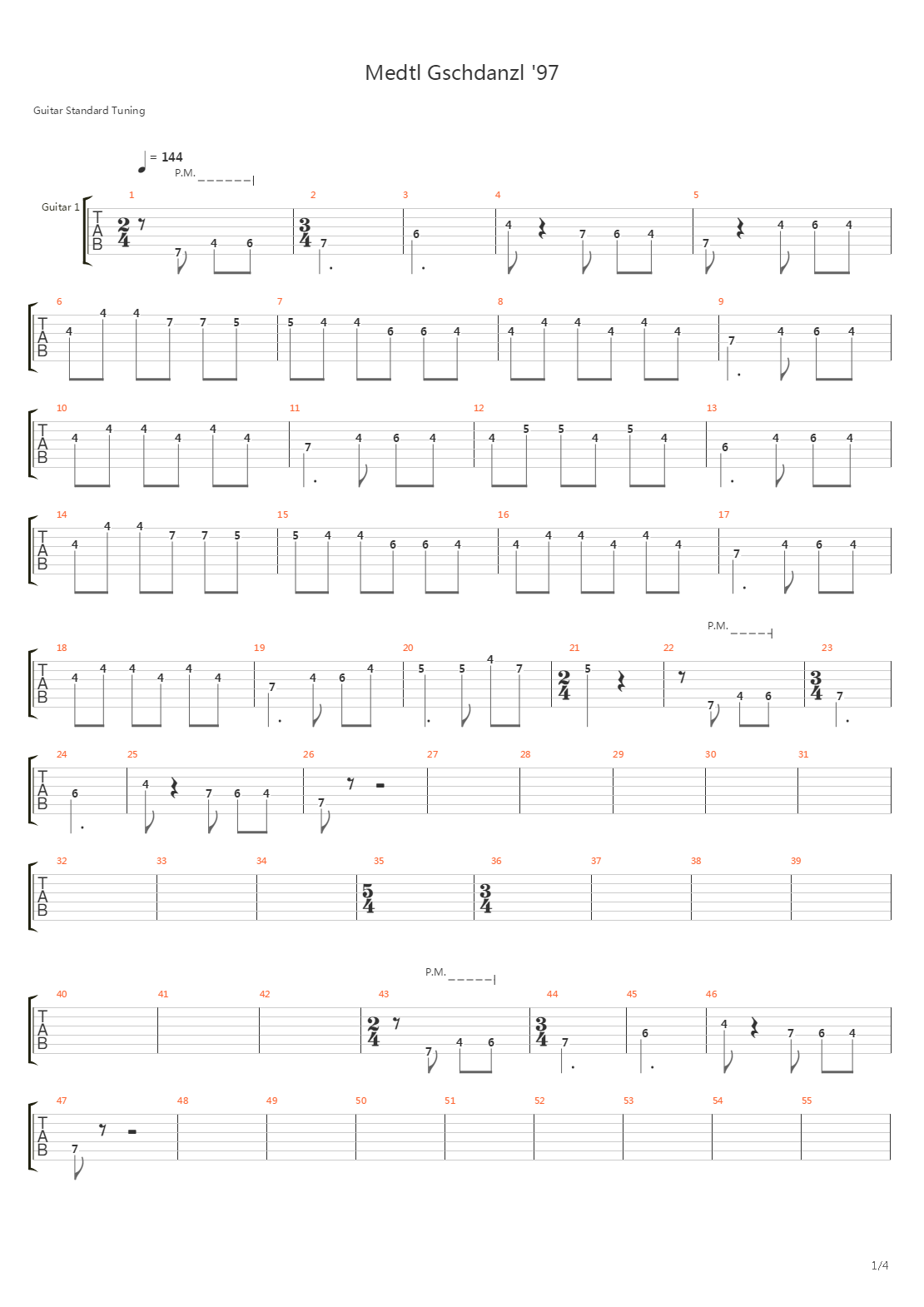 Medtl Gschdanzl吉他谱