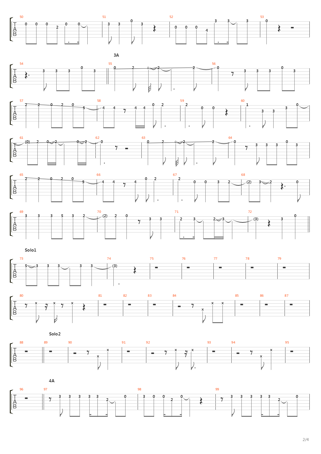 One Night Carnival吉他谱