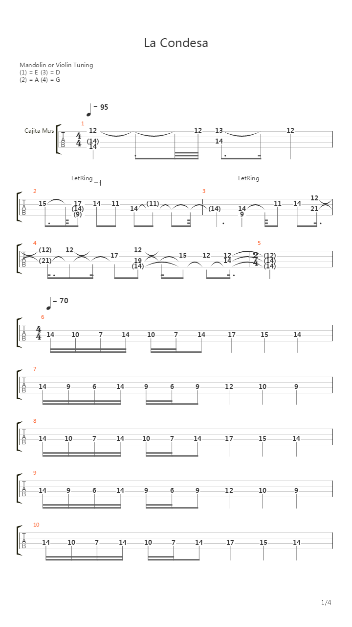 La Condesa吉他谱