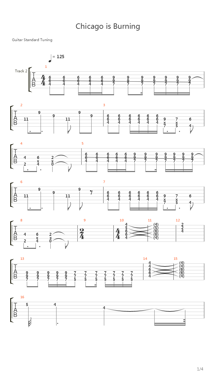 Chicago Is Burning吉他谱