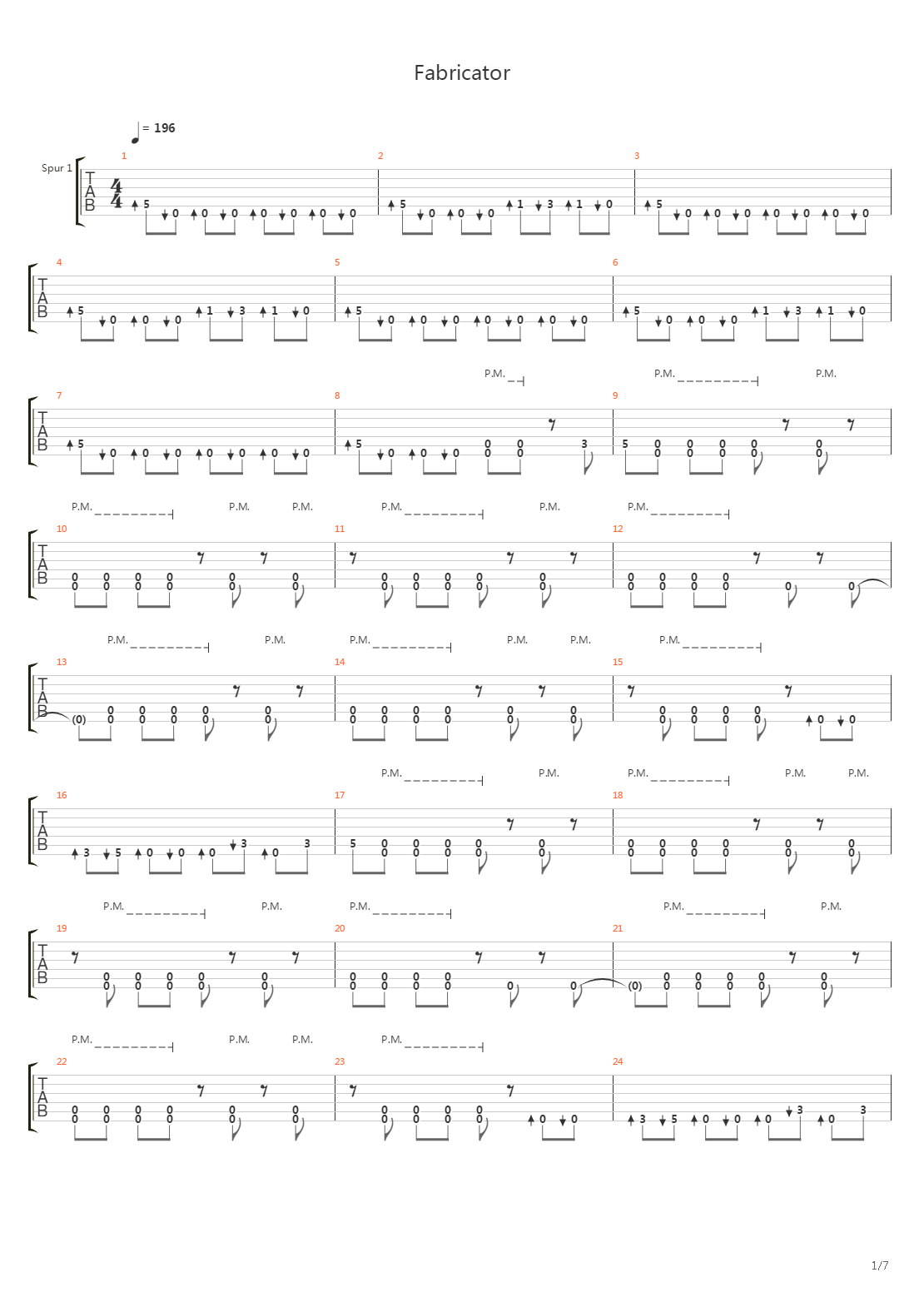 Fabricator吉他谱