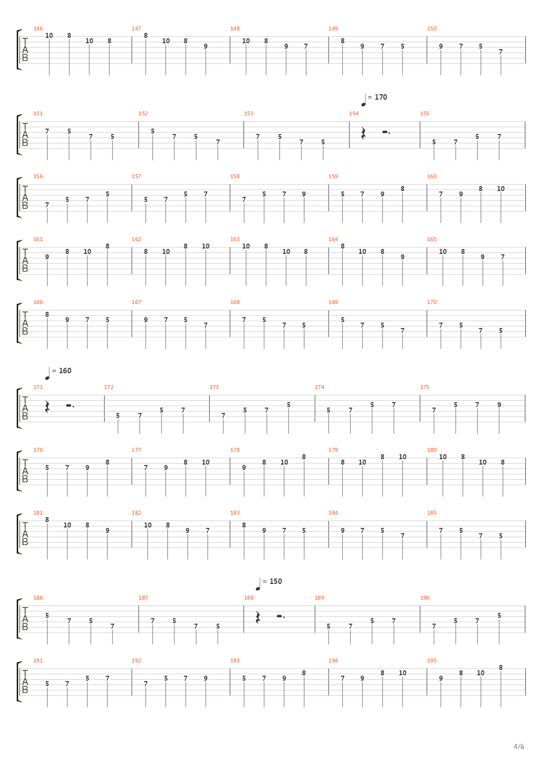 Lesson Guitar - A小调Postion 1-2 Transition练习曲吉他谱