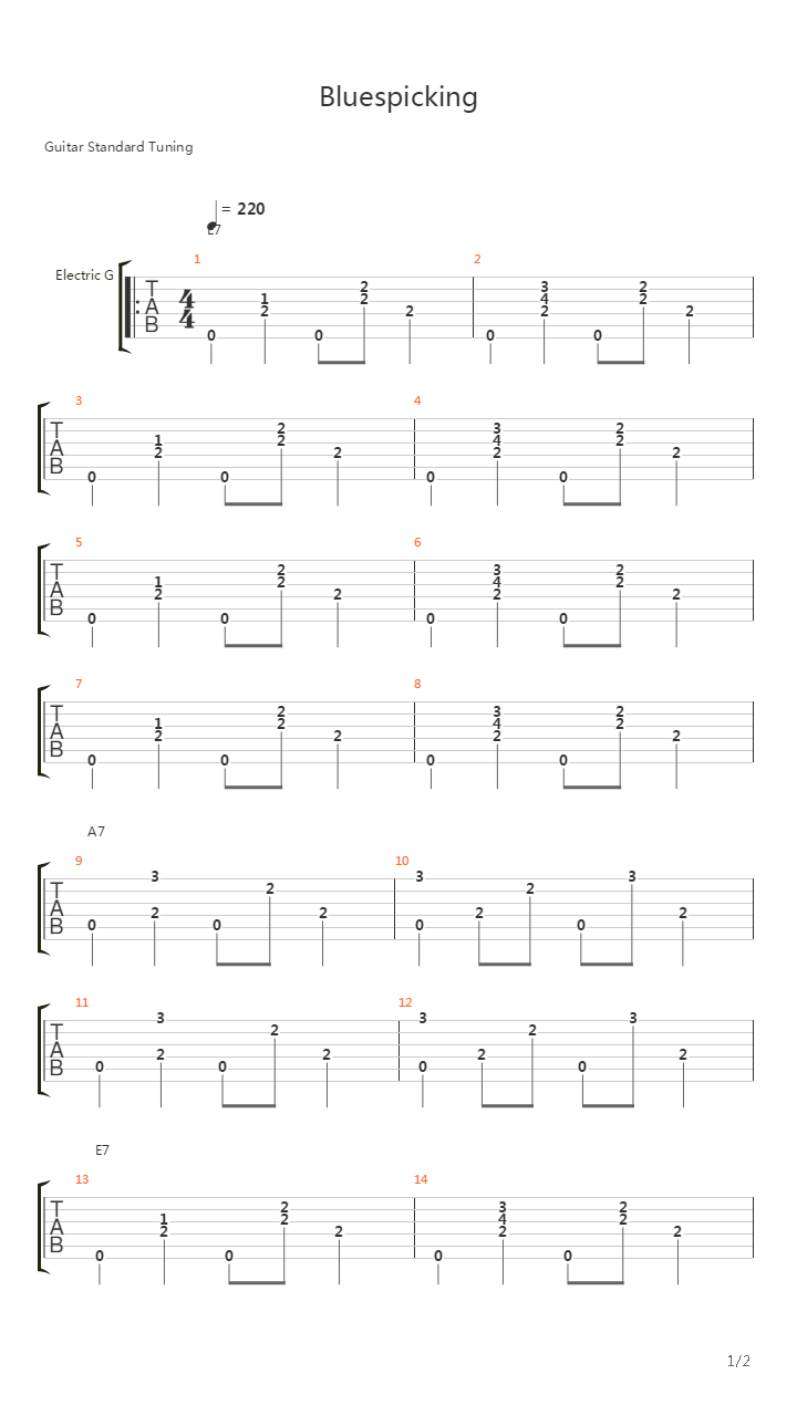 Lesson Guitar - Thomas Berglund - Blues Picking吉他谱