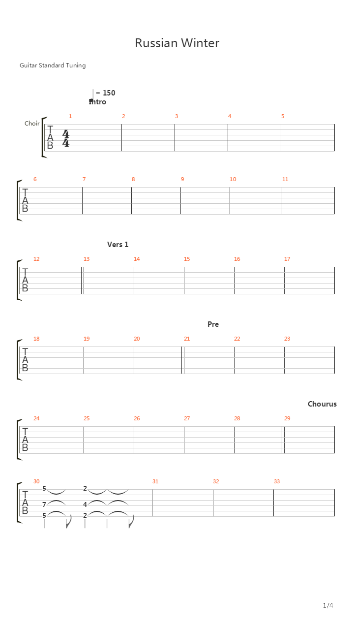 Russian Winter吉他谱