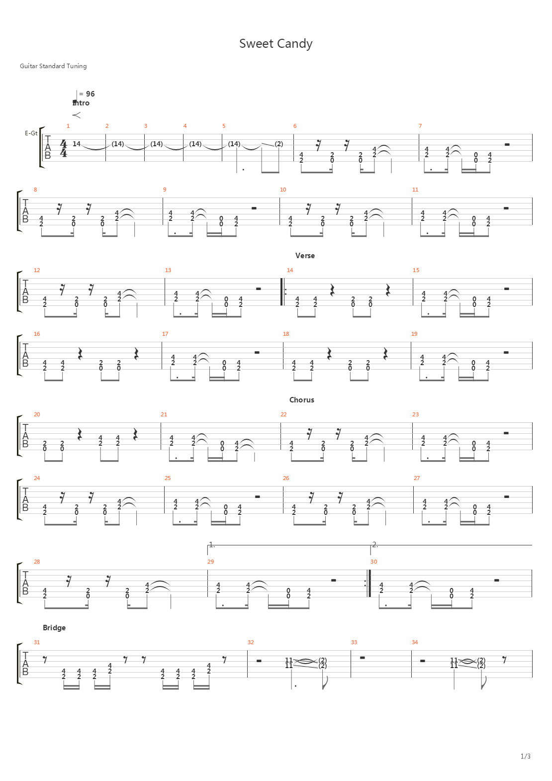 Sweet Candy吉他谱