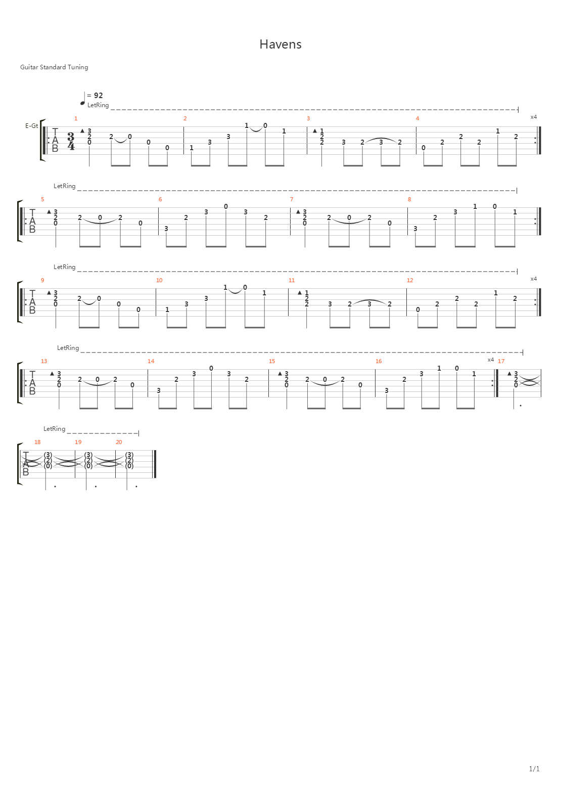 Havens吉他谱